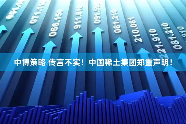 中博策略 传言不实！中国稀土集团郑重声明！